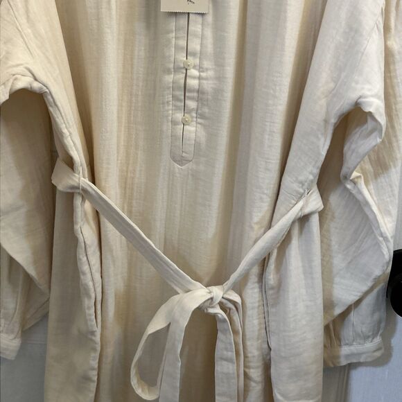 NWT Universal Threads Belted Long Sleeve Maxi Dress White Sand Size 2XL - Picture 11 of 16